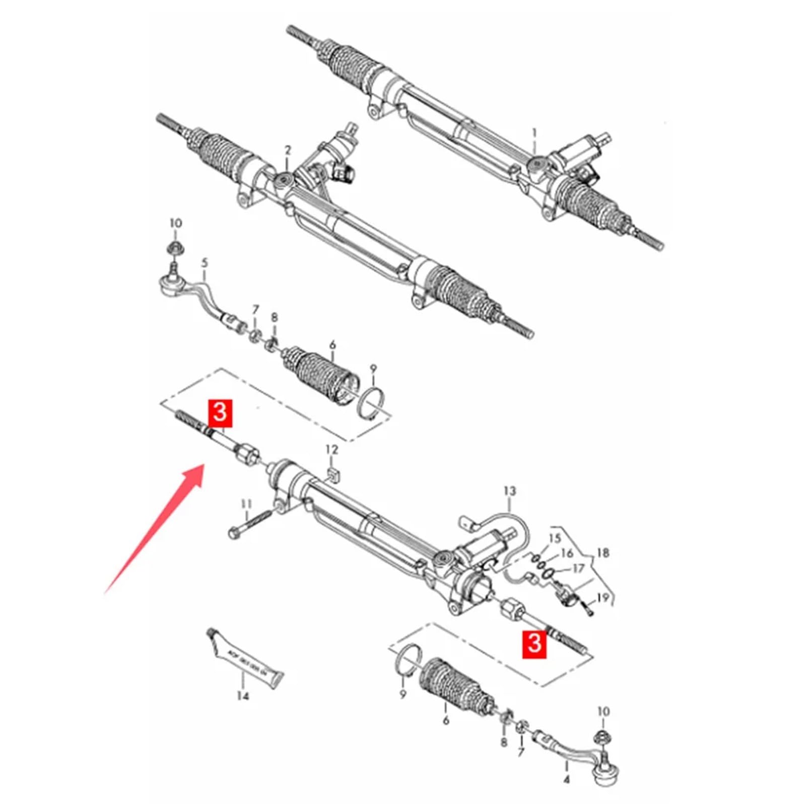 Embout de biellette de direction de remplacement Lot de 2 rotules pour VW Phideon, pour Audi RS5, TT, pour Porsche, Macan, pour Ford, pour Lincoln MKZ, 8J0423810