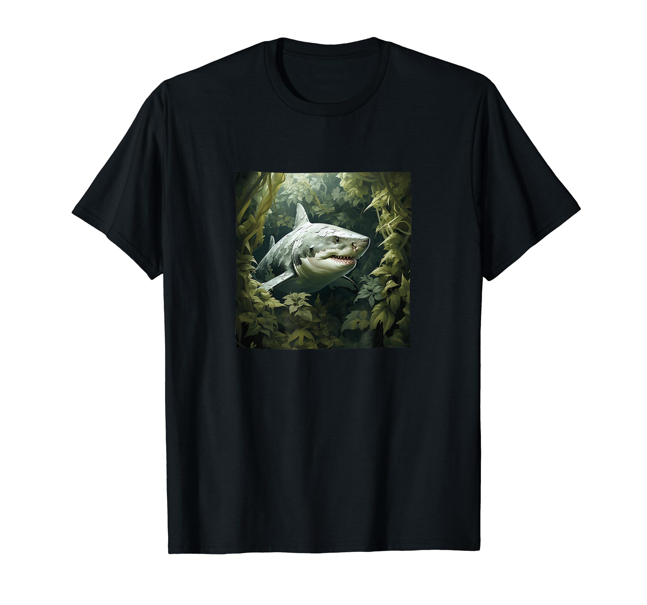 Amazon | サメの葉 迷彩柄 Tシャツ | Tシャツ・カットソー 通販