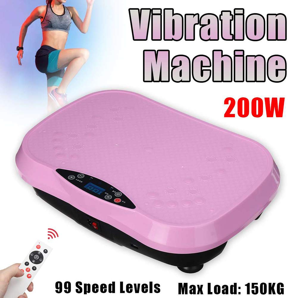 200W Piastra Vibrante in Piedi Macchina per Esercizi, Mini Tavola da Fitness, Piattaforma per Attrezzatura per Allenamento a Casa, 3 Canali, per Tonificare, Perdere Grasso, Perdere Peso