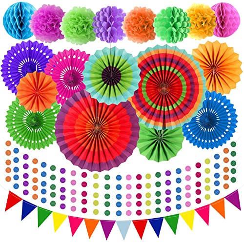 Foonii Pompones de papel para decoración de fiestas, abanicos, guirnaldas, fiestas mexicanas, decoraciones para la decoración principal, bodas, cumpleaños, festivales, Navidad Cover