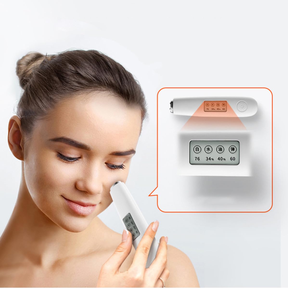 Tester Cutaneo Personale Bianco per Uso Familiare, Misuratore Pelle