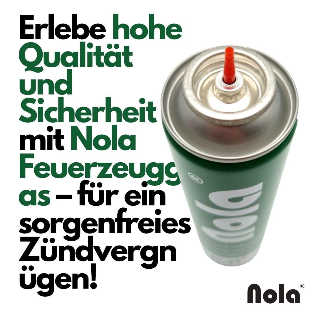 NOLA Zestaw 3 wkładów gazowych butanowych 300 ML z adapterem 5 w 1, czysty gaz europejski do zapalniczek, palników kuchennych, pieców kempingowych i innych, łącznie 900 ml