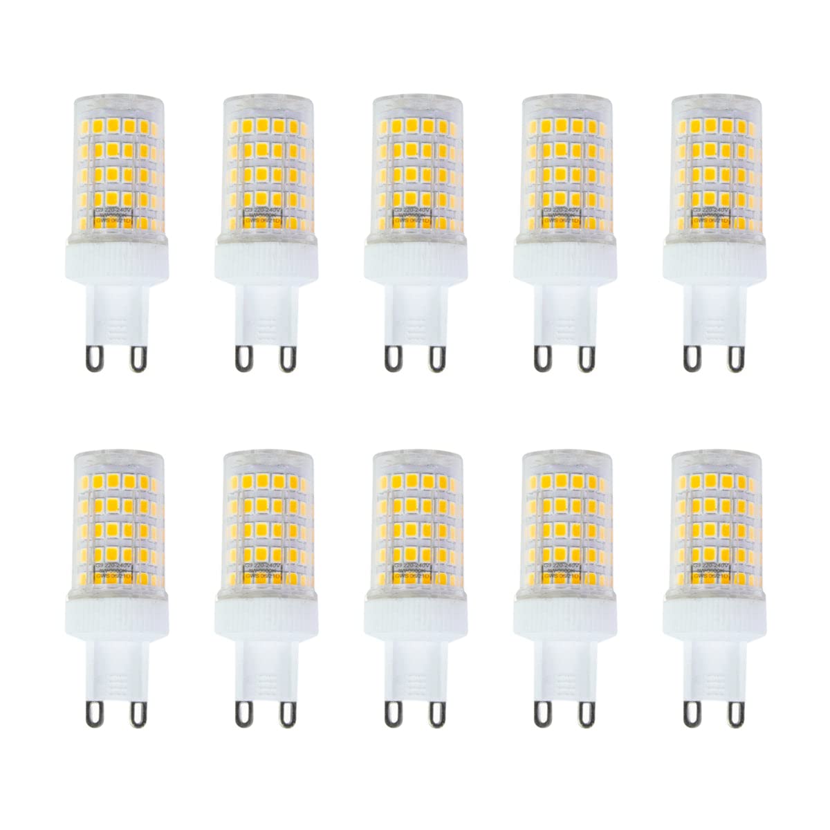 G.W.S® G9 LED Capsule Light Bulb, AC 220V-240V 8W 720Lms, Neutral White 4000K, Pack of 10