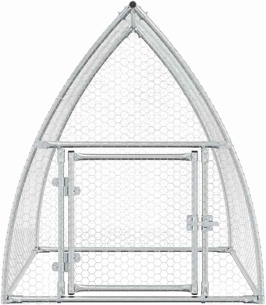 Large Durable Silver Galvanized Steel Chicken Cage for Poultry, Weatherproof Outdoor Animal Enclosure with Secure Locks, Spacious Housing for Chickens Ducks Rabbits, Easy