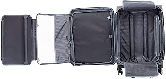 Travelpro Platinum Elite Softside Expandable Luggage, 8 Wheel Spinner Suitcase, TSA Lock, Men and Women (Vintage Grey, 2-Piece Set (21/25))
