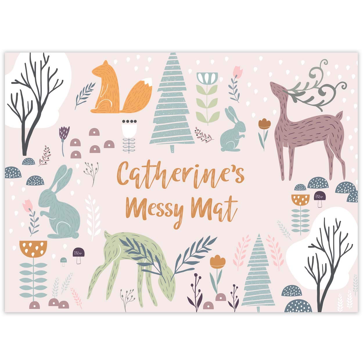 Paper Themes Play Mat for Kids - Messy Paint Sheet, Playdough, Arts and Crafts Splash Mat (Forest Friends, XL 150 x 110 cm)