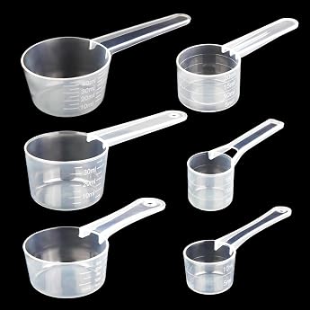 Measuring Spoons Set Measuring Spoons 5 g 7.5 g 10 g 15 g 20 g 25 g Measuring Spoon Gram Transparent with Scale Scoop for Baking Kitchen Dosing Spoon for Coffee Washing Powder