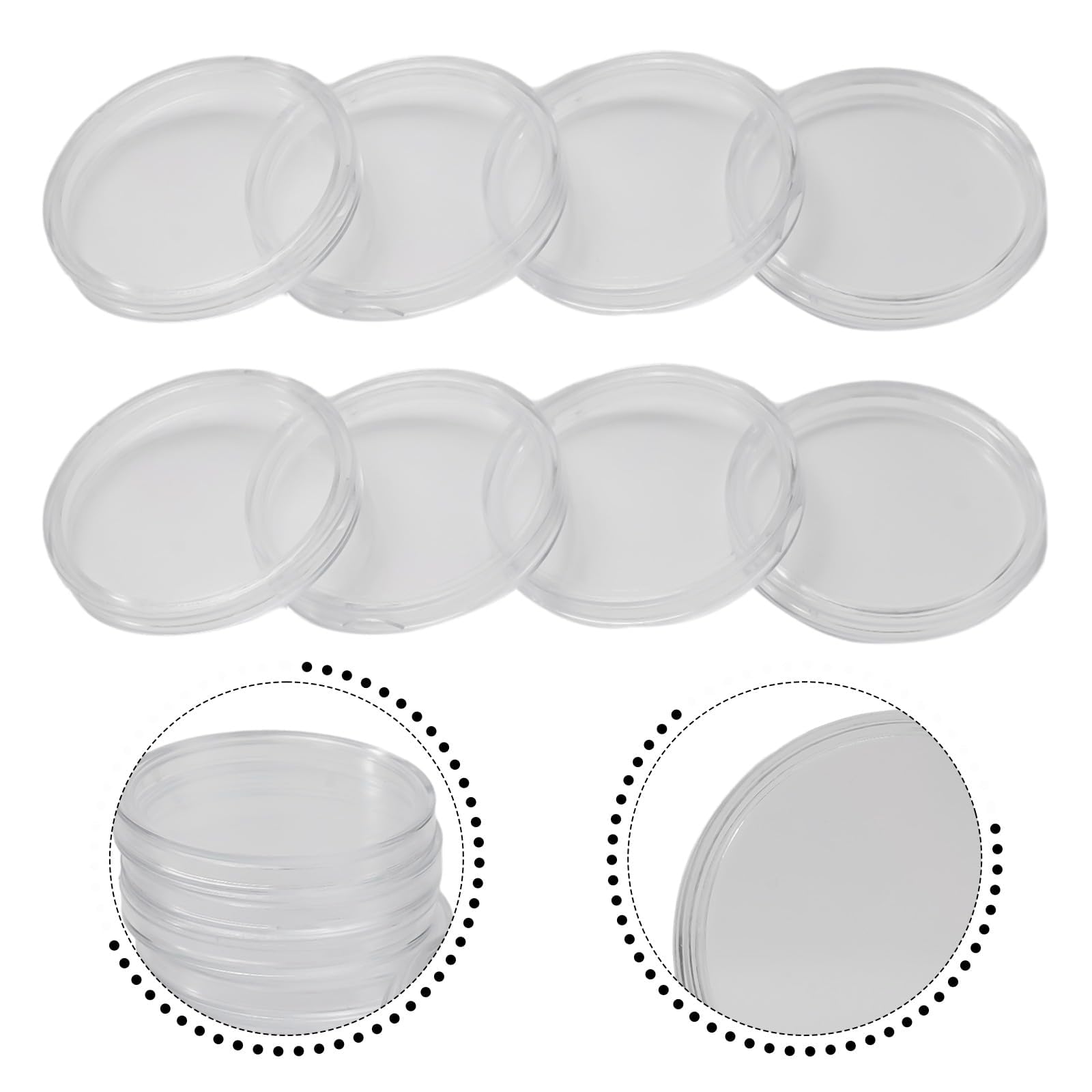 Paquete de 100 cápsulas de monedas sin borde de 39 mm para monedas Britannia de plata de 1 onza – Fundas protectoras transparentes para coleccionistas de monedas