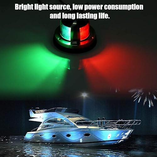 Miniatura 2 de Fydun Luces LED marinas de navegación para barcos de 12 V, lámpara de navegación marina, luces de arco con LED rojo y verde para barco, pontón,