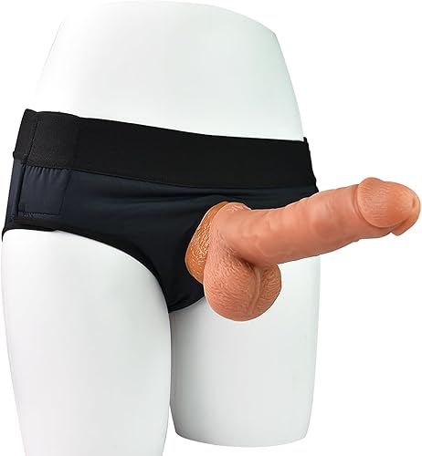 Miniatura 6 de Consolador de arnés de 6 pulgadas con pantalones, consolador de silicona realista reutilizable para adultos, juguetes para hombres y parejas