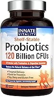 Vista 1 de Innate Vitality Probiotics 120 Billion CFUs for Men & Women, 34 Strains with Prebiotics & Digestive Enzymes, Immune & Digestive Health, Delayed