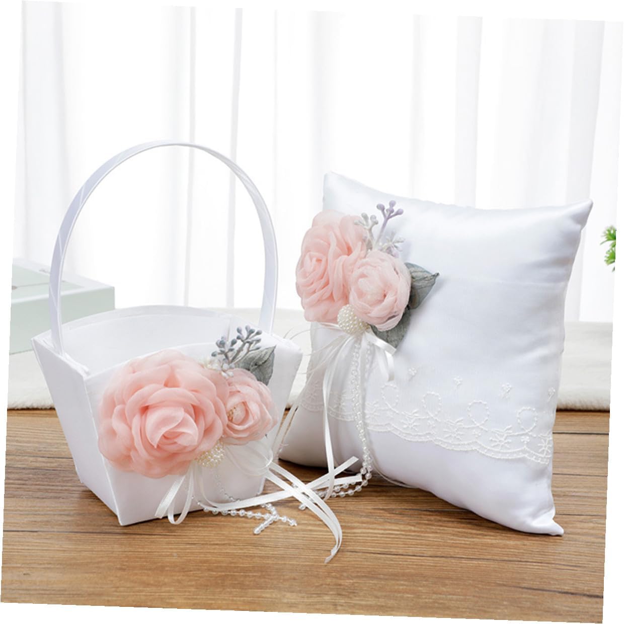 Luxshiny Handheld Wedding Basket Fabric Petal Storage Basket for Flower Party Ceremony Supplies