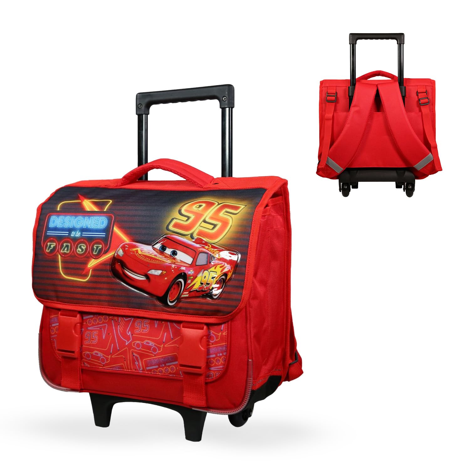 Bagtrotter - Cartable Primaire Garçon 38 cm - Grand Rangement - Tons Orange & Rouge - Différents Modèles & Licences