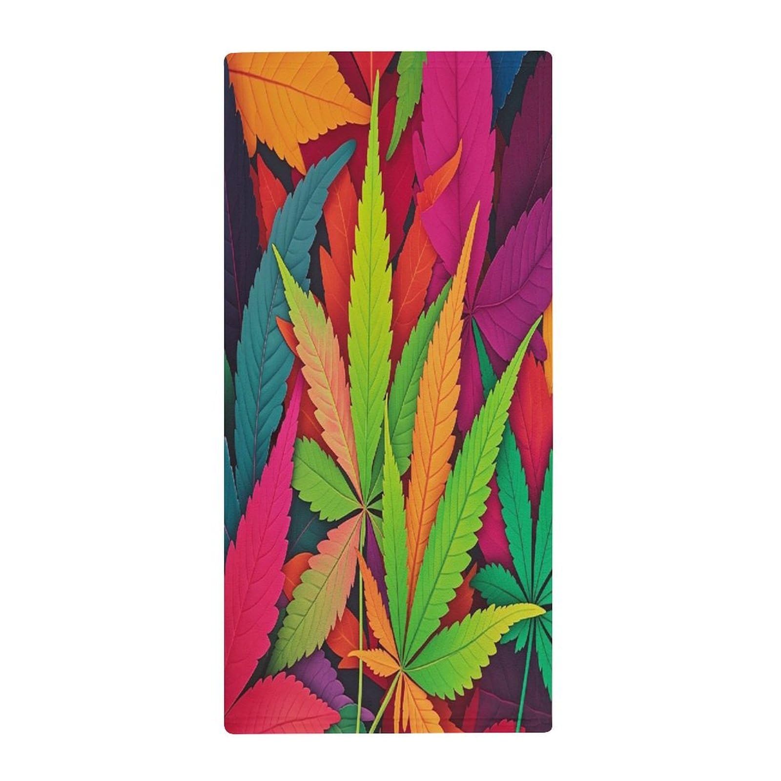 FekiLoot Multicolor Leaf Weed Art Bath Towel Super Soft Highly Absorbent Bath Towel Fashion Quick Drying Bathroom Towel Soft Large Fingertip Towels for Bathroom Gym Travel Camp Pool