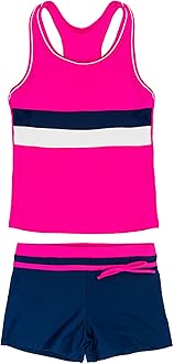 Little Girls' Summer Swimwear Two Piece Boyshort Tankini Kids Swimsuit
