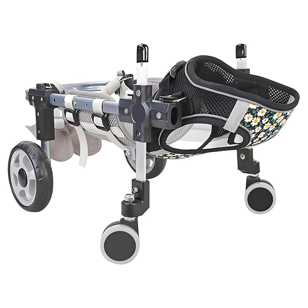 Photo 1 of Dog Wheelchair for Small Medium Large Dogs, Adjustable 4-Wheel Mobility Aid, Lightweight Rehabilitation Brace (4 Wheels, S)