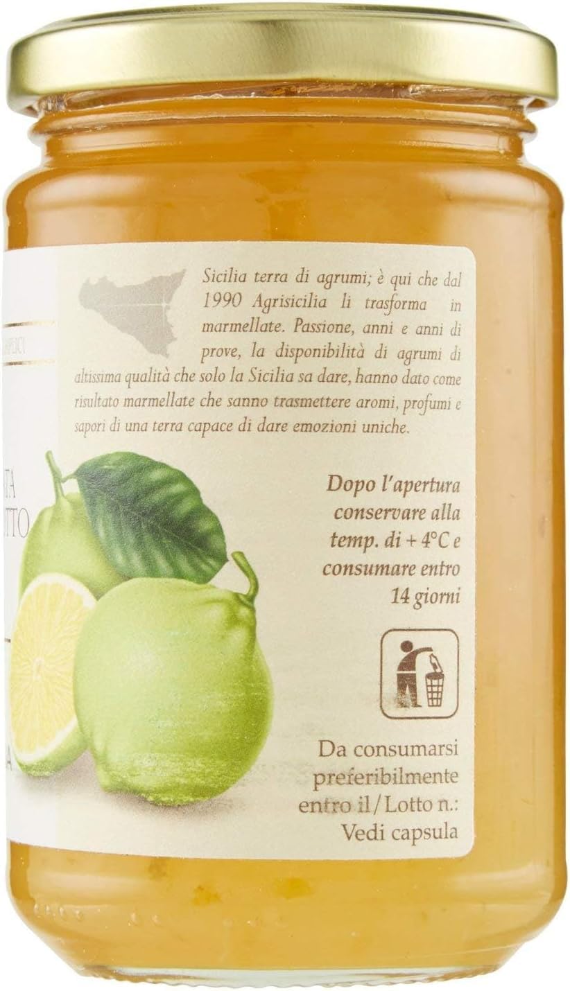 Italian Gourmet Bergamotte-Marmelade 6x 360g Polpa Gratis – Italienische Zitrusmarmelade, Fruchtaufstrich 2,16kg