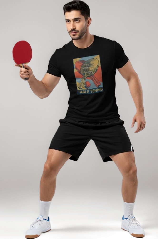 Unisex Table Tennis T-Shirt Set 1 | Breathable Dotted Fabric, Sweat Absorption & Stylish Sportswear