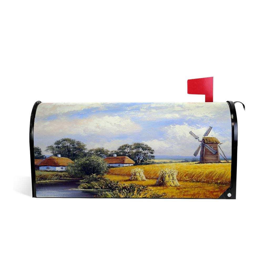Couverture magnétique pour boîte aux lettres paysage rural couleur amovible L
