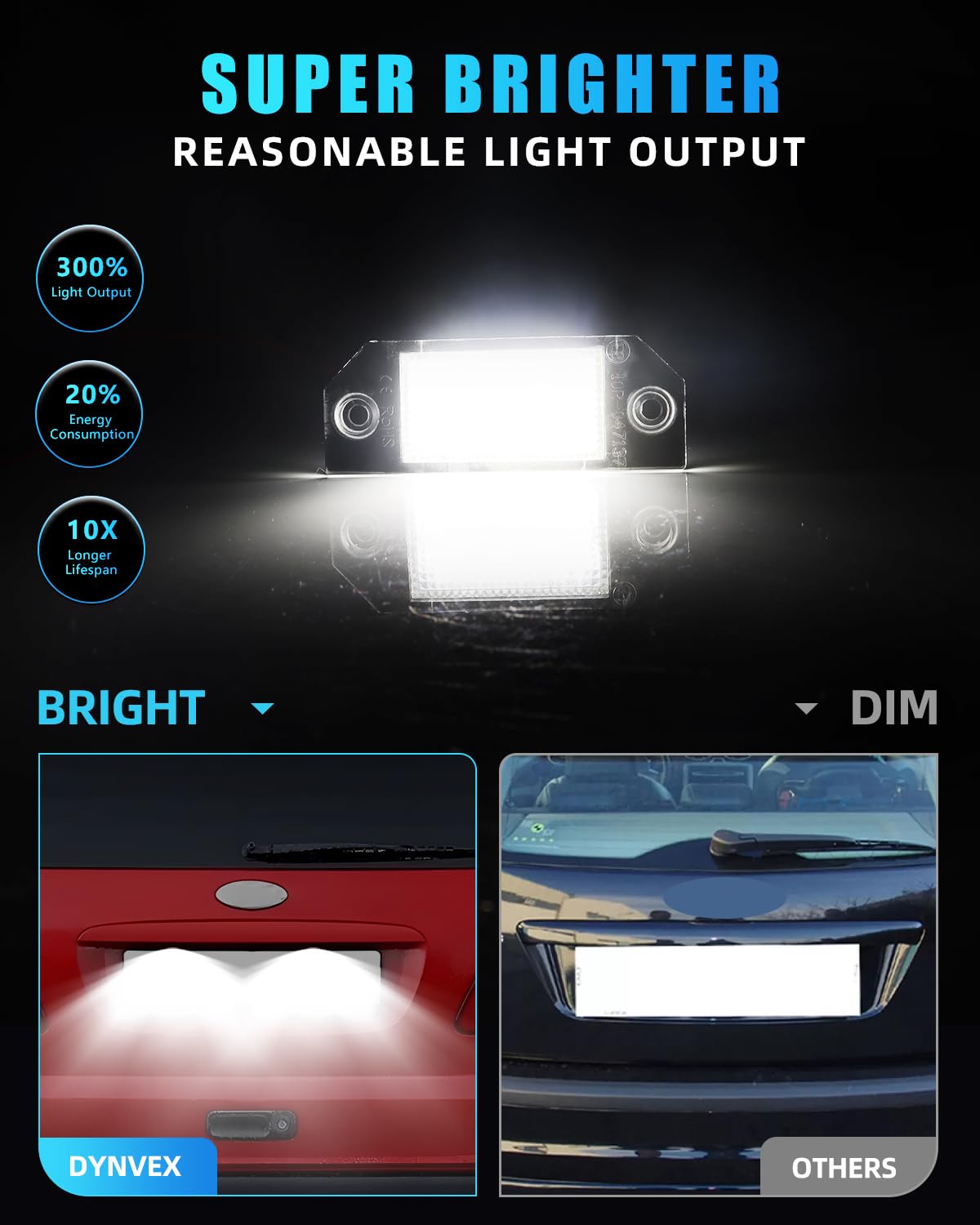 2 Stücke LED Kennzeichenbeleuchtung für 2003-2007 Fo-rd Focus C-MAX I 03 2003-2008 Fo-rd Focus MK2, [Can-bus Fehlerfrei] Hochwertige 18 SMD Nummernschildbeleuchtung