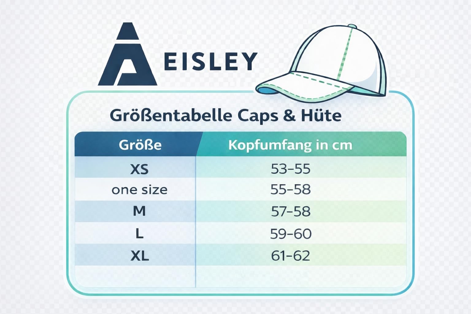 Eisley Cap Acacic mit UPF50+, CoolDry Innenband, Klettverschluss, atmungsaktiv & schnell trocknend