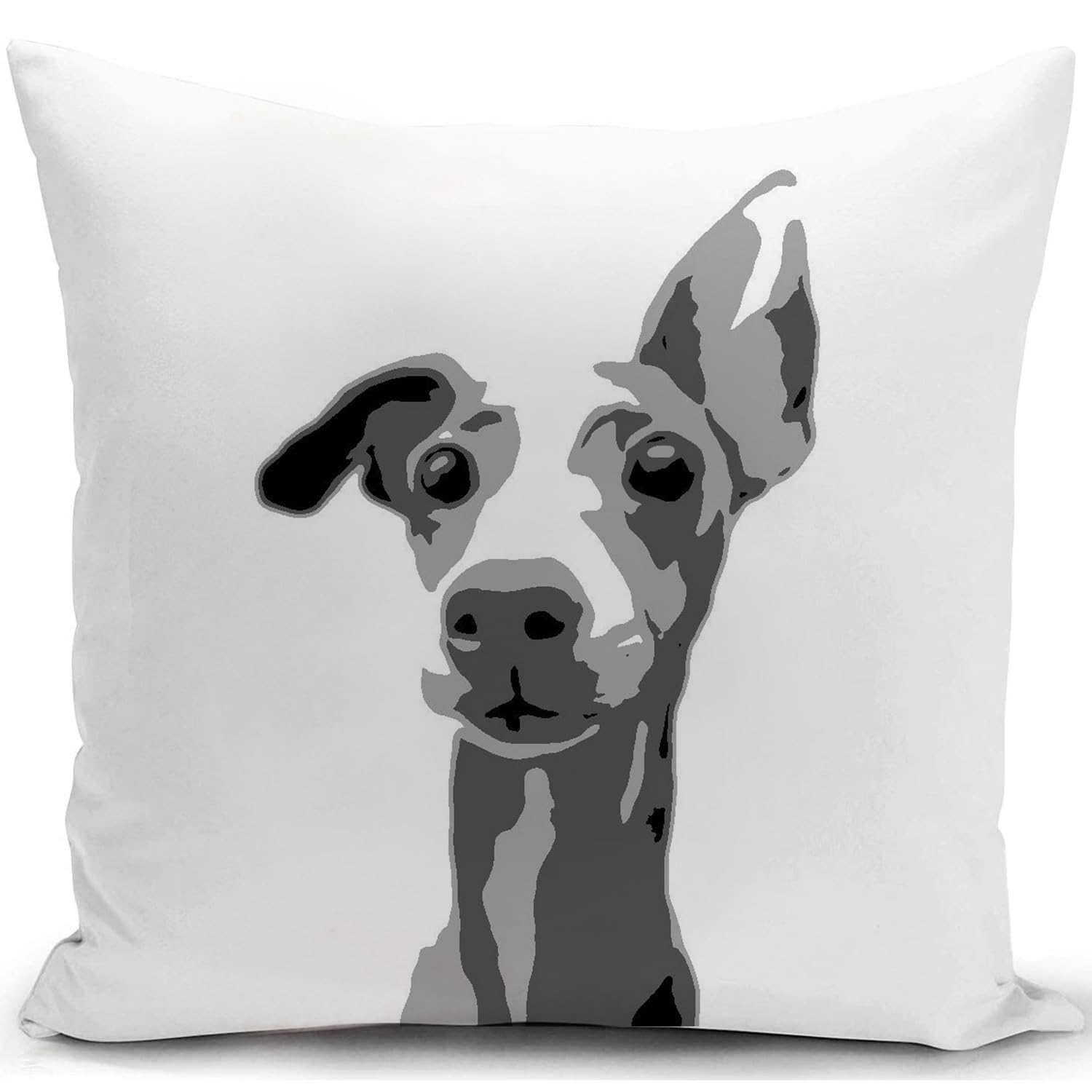KUNQIAN Greyhounds Cushion Covers Whippet Gifts for Women Pattern Decor Pillow Cover Ornaments Gifts for Dog Lovers Decorations Home Livingroom Couch Sofa 18"x18"(45x45cm)