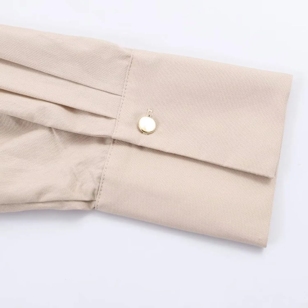 Ladies' Temperament, Collar and Waist Cinched Shirt Dress, Long Sleeved lace up Long Commuting Skirt