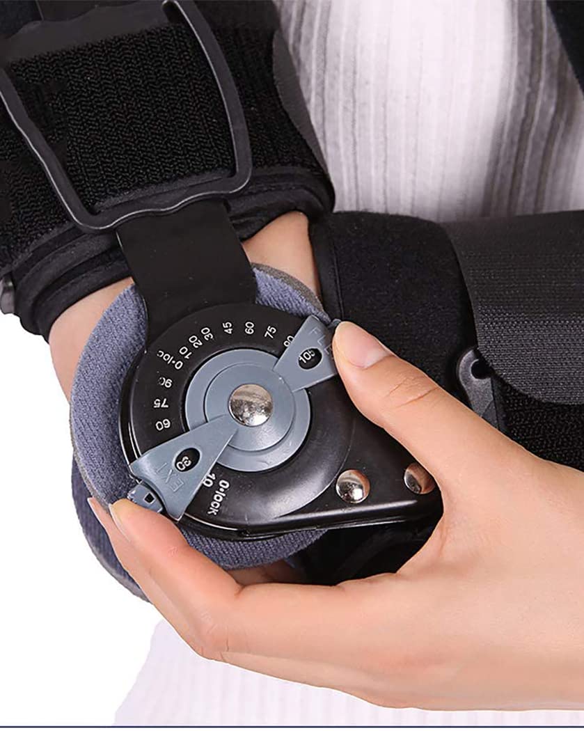 Ortesis de codo ajustable, codera con bisagras, soporte de codo de aleación de aluminio, fijador de férula, extensión de brazo, Protector de fractura, cabestrillo de brazo de codo