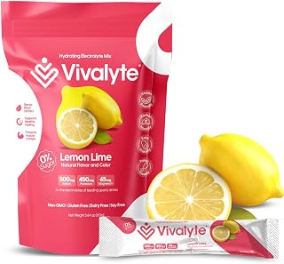 Electrolyte Powder No Sugar Stevia Sweetened 100% Natural Hydration Packets - 20 Count | Sodium, Potassium Citrate & Magnesium L-Threonate (5.64, Lemon)