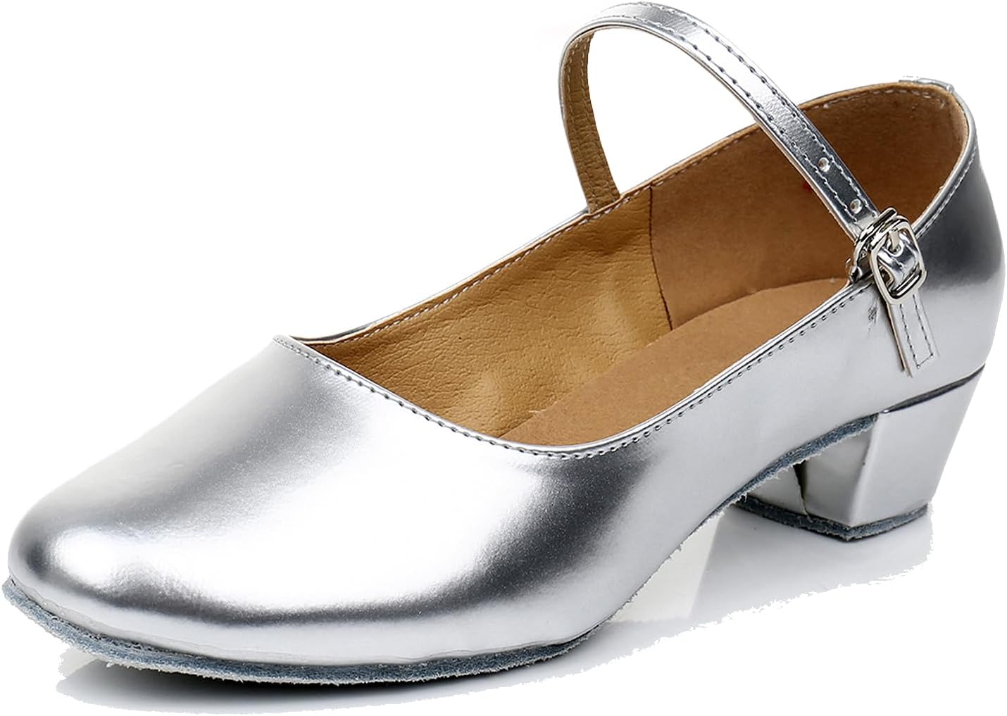 SWDZM Girls Latin Dance Shoes Kids Ballroom Dance Shoes Low Heel Girls Salsa Tango Practice Dance Shoes,Model L1050