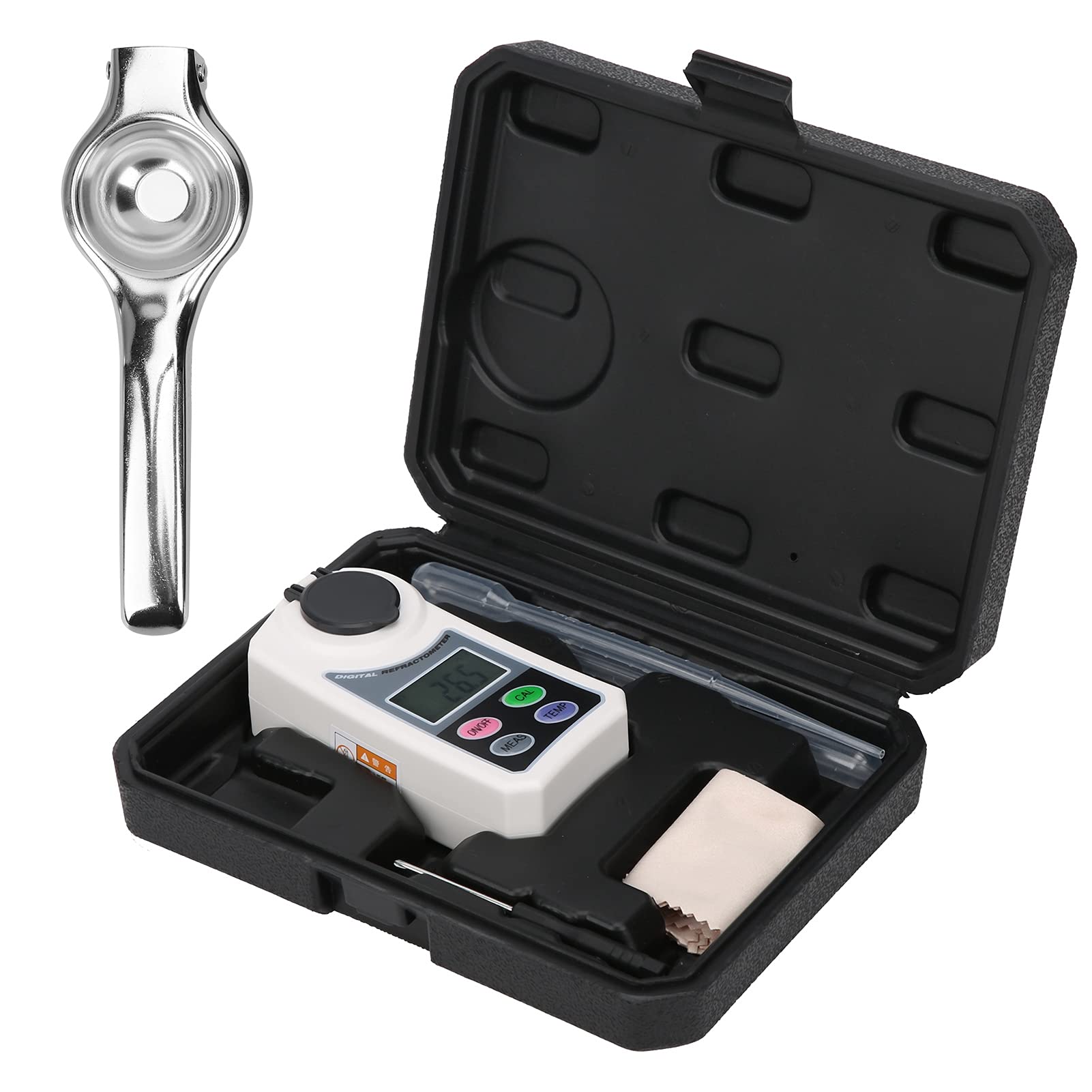 Wakects Digitales Brix-Refraktometer, ABS-Zuckerrefraktometer, 0 Bis 55 Brix, 50 Bis 176 Fahrenheit, ATC, 3-Sekunden-Test, Tragbar, Zum Testen von Obst, Saft, Getränken, Küche, Heimgebrauch