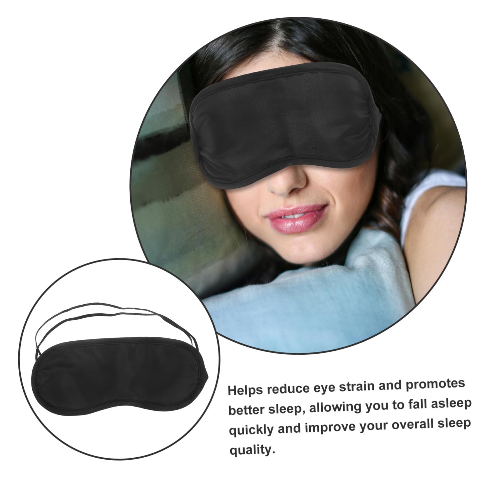 COLLBATH 50 Pezzi Maschera Per Dormire Portatile Oscurante Monouso in Seta Per Coprire Gli Occhi Regolabile Maschera Per Dormire in Aereo Per Viaggi Aperto Nera