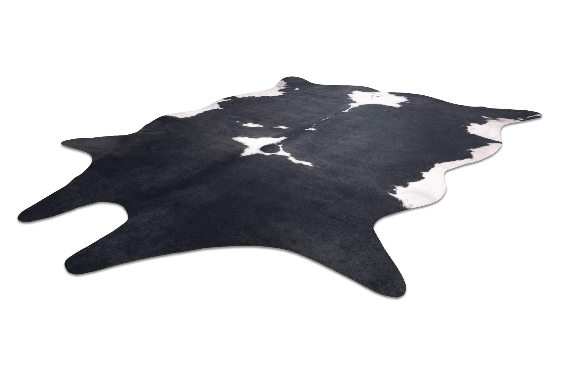 rugsx Tappeto in Pelle Bovina Artificiale Cowhide, Mucca, Motivo Animali, Finta Pelle, Tappeto per Soggiorno, casa, Camera da Letto, DIY Crafts, Nero Bianco 100x150 cm