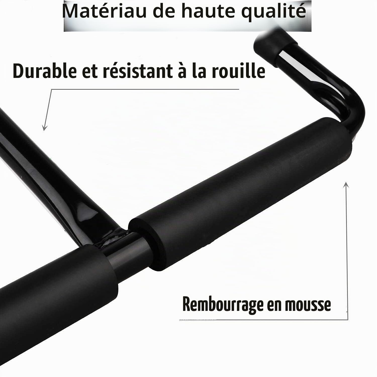 Lot de 4 crochets de plafond caoutchoutés pour garage - En acier noir - Double pointe - 20 cm - Pour échelle et équipements de sport tels que ski, planche de surf, canne à pêche