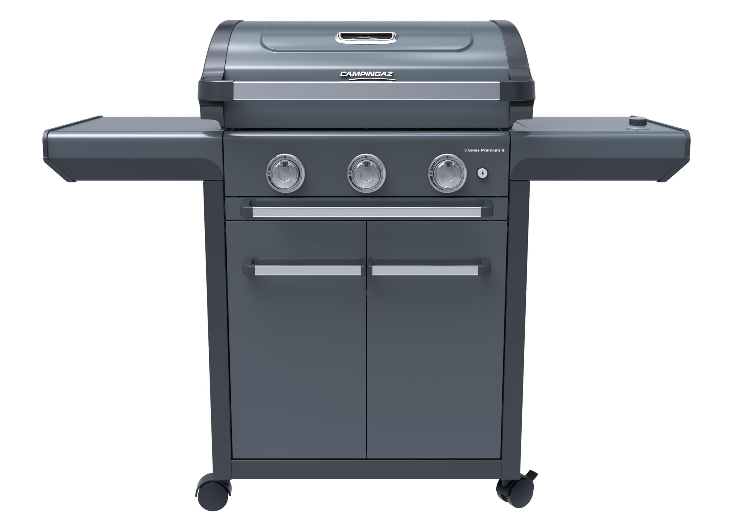 Campingaz Barbacoa de gas serie 3 Premium S, parrilla de gas con 3 quemadores de acero inoxidable de 10,2 kW, quemador lateral, tapa, termómetro, agua limpia instantánea, sistema modular culinario