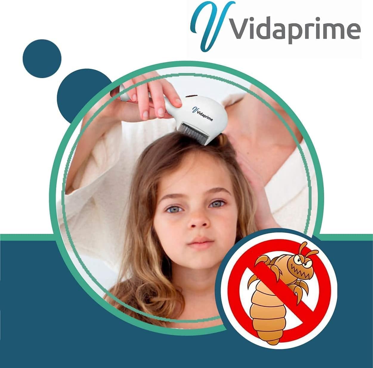 Vidaprime PEIGNE ELECTRIQUE - Peigne Anti Lentes - Efficace - BrosseContre les Poux - Soin Cheveux Optimal