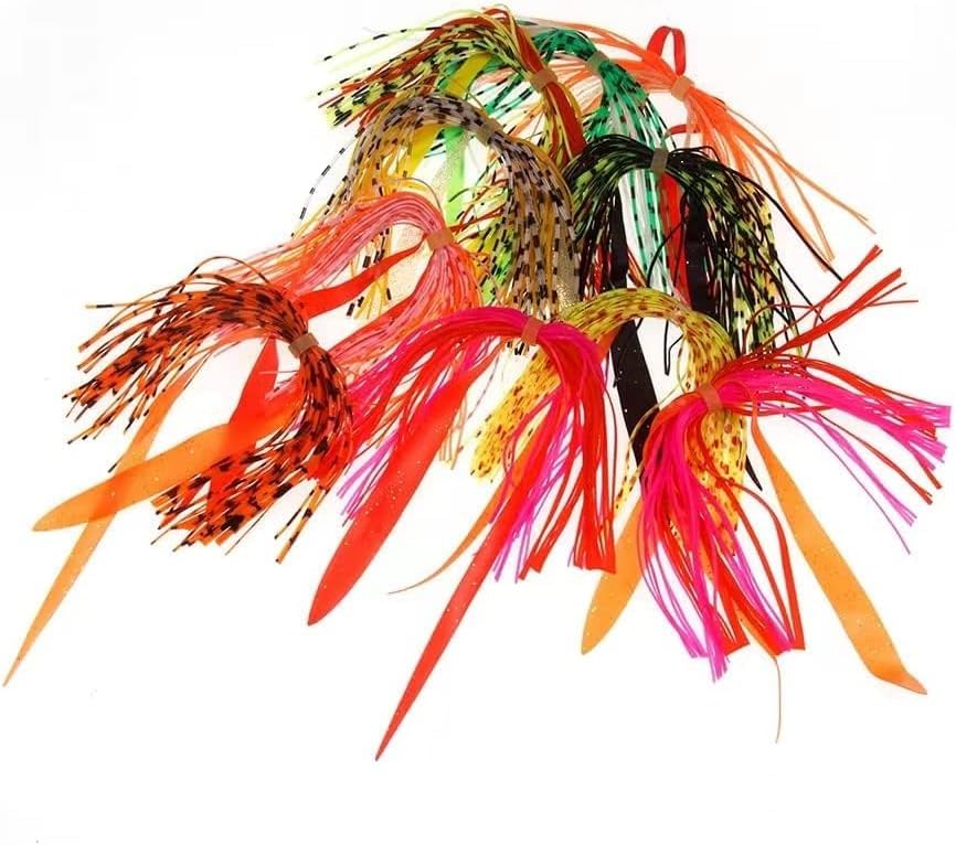 2 piezas falda silicona colores dobles mixtos para pesca miniatura 5