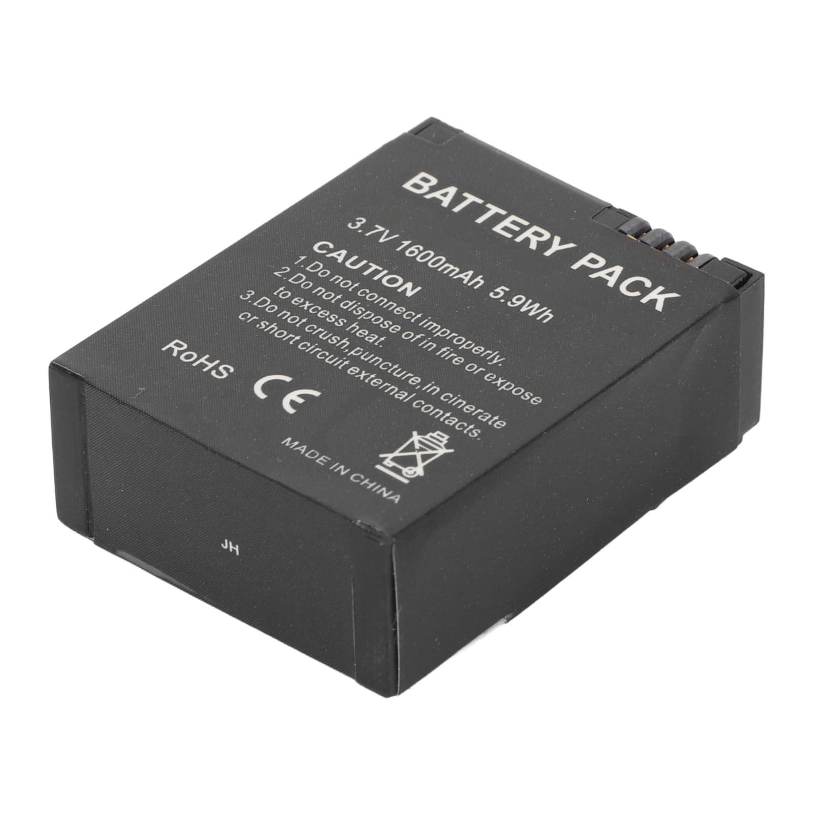 Batterie de Remplacement pour Caméra d'action pour 3/3+, 1600 MAh 3,7 V 5,9 Wh, Batterie Lithium-ION Rechargeable Compacte et Portable, Accessoires pour Caméra de Sport