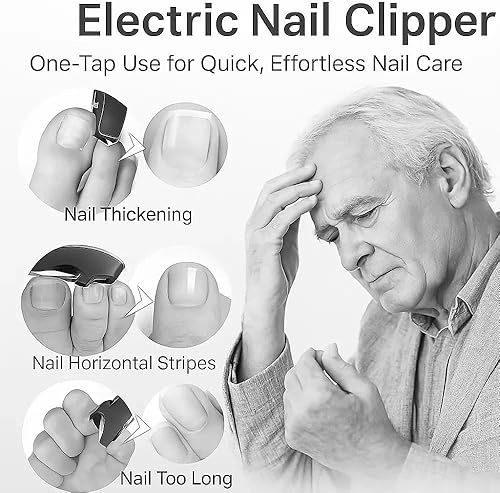 Miniatura 4 de Cortaúñas eléctrico, recortador de uñas 3 en 1 y lima de uñas eléctrica, manicura portátil recargable, herramienta de pedicura para uñas, uñas de