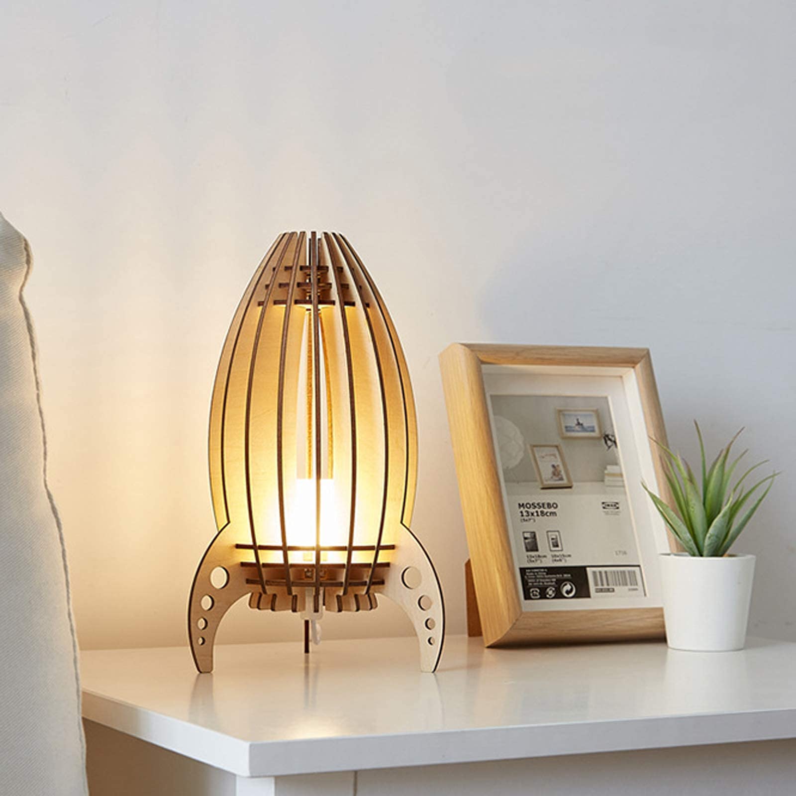 Lámpara de noche para niños moderna para dormitorio Lámpara de escritorio de madera con control remoto, luz nocturna LED regulable con puerto USB, para niños y estudio, 3W, función de temporización