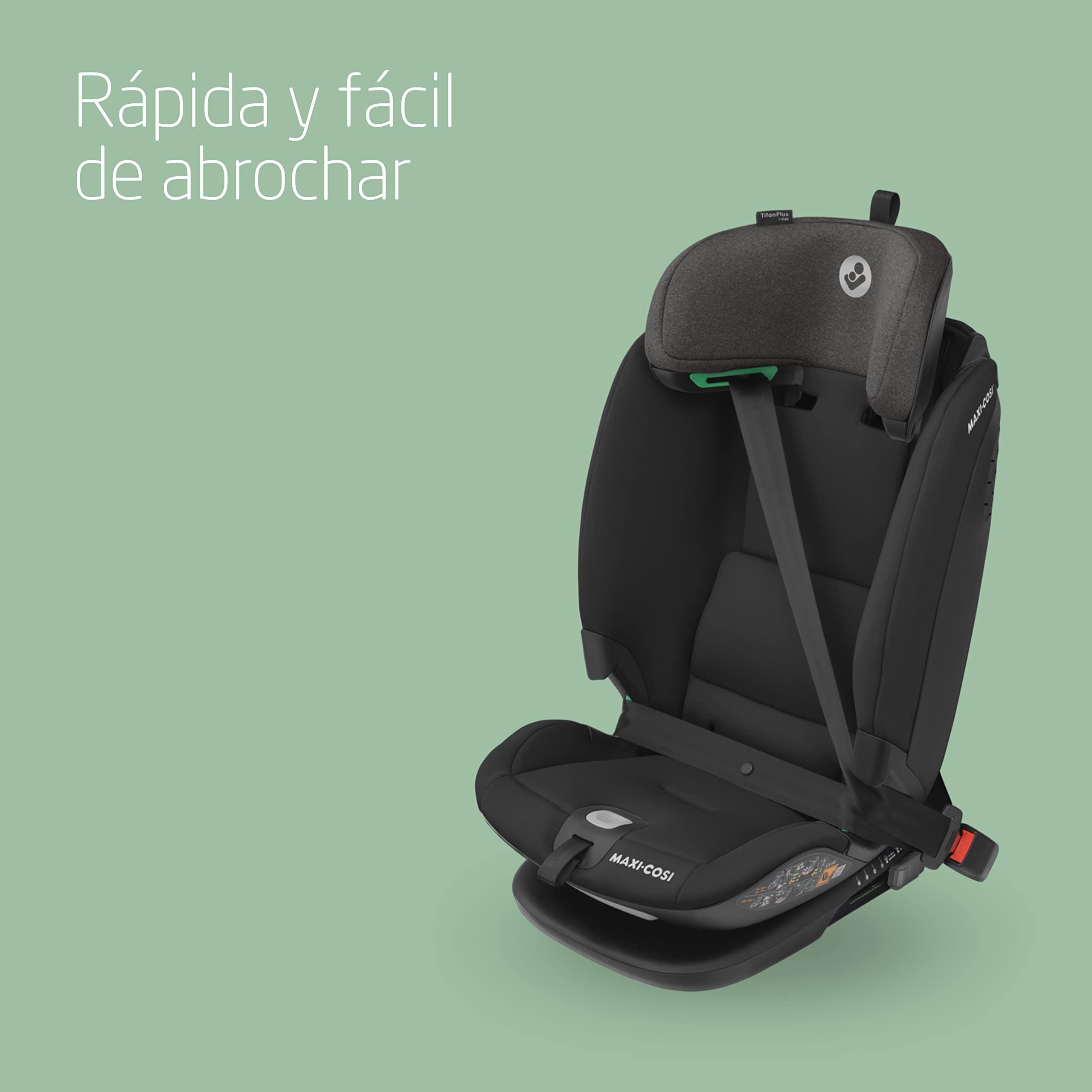 Maxi-Cosi Titan Plus i-Size, Silla de Coche Multiedad, 15 meses-12 años (76-150 cm), Protección Lateral G-CELL, 4 Pos. de Reclinado, Cojines de Espuma Blanda en Reposacabezas, Authentic Black