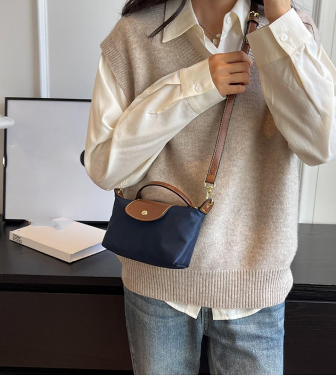 Mini sac à bandoulière tendance pour femme, petit sac à main polyvalent avec bandoulière réglable, sac à main carré vintage de couleur unie