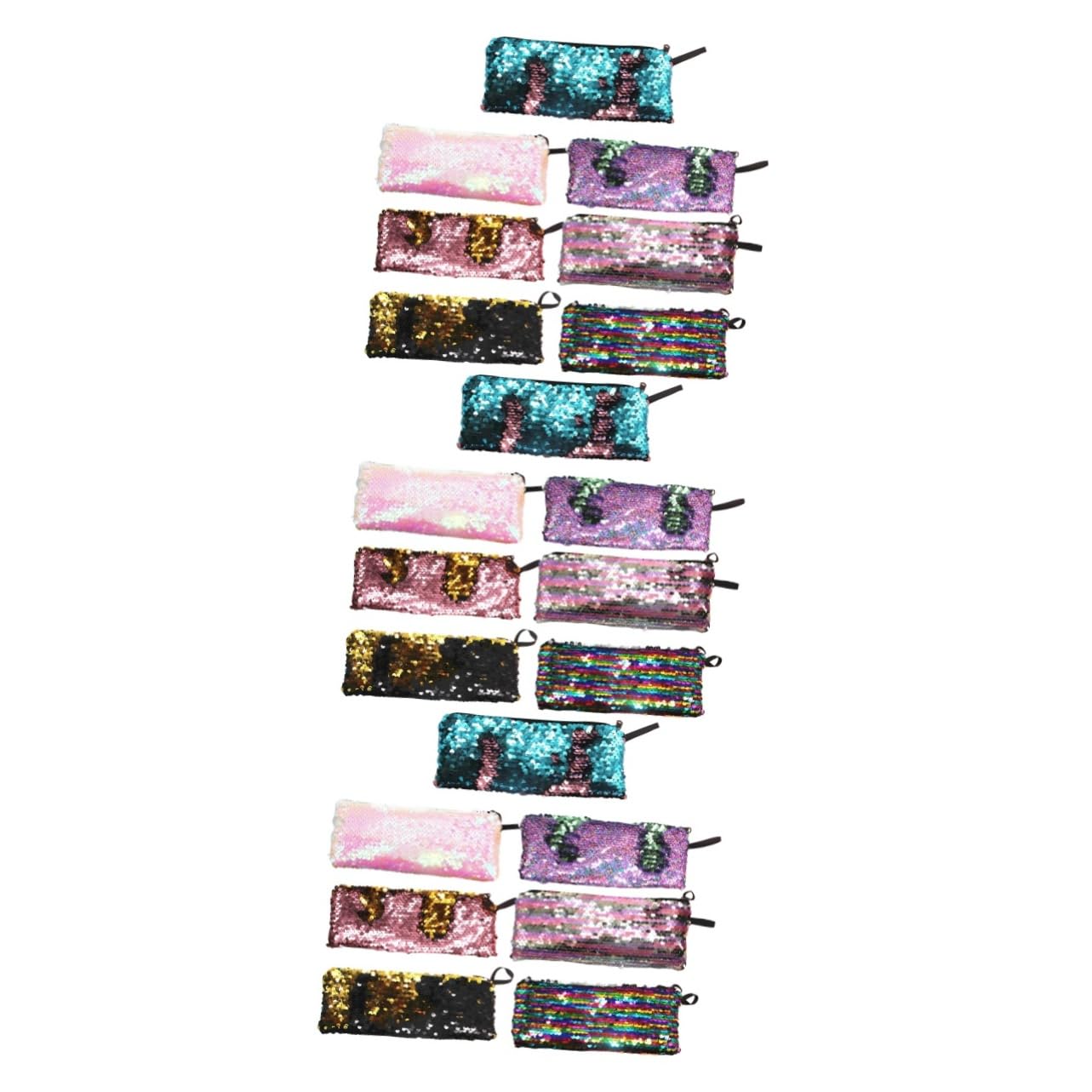 Operitacx 21pezzi Astuccio Tema Sirena Con Paillettes Zipper Rinforzato Per Scuola Portaoggetti Versatile e Pratico Per Penne e Cavi Borsa Per Cancelleria Colorata e Creativa