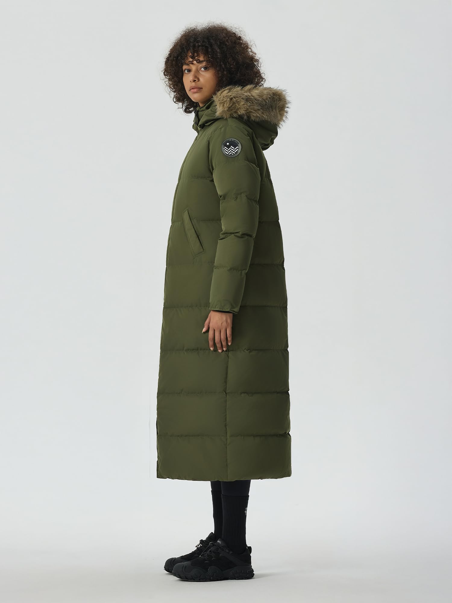 Fitouch Damska zimowa długa kurtka puchowa Kobiety Waukee Maxi-lange Daunen-parka Stadion-jacke (1 w zestawie)
