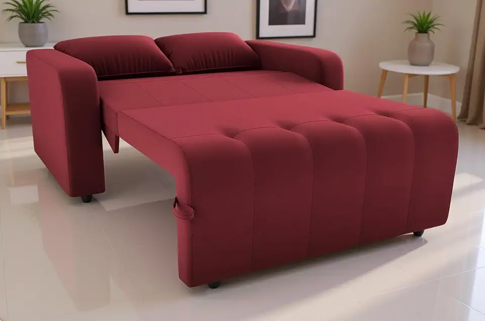 Sofá Cama 3 Lugares Retrátil e Reclinável Amora New 1,38m Suede Veludo (Vinho)