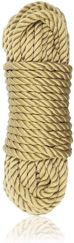 Multi Functional Faux Hemp Cord Ropes Soft Imitate Hemp Cord Ropes 6 mm Braided Cord (Faux-Soft-5M(16ft))