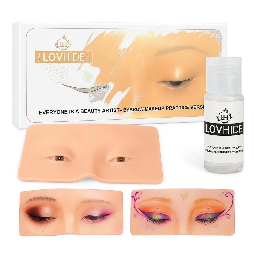 Silicone Makeup Practice Face Board for Eye Makeup Training, Reusable Skin Board for Beginner Makeup Artists, Tool for Eyeliner, Eyeshadow and Beauty Practice-image-7