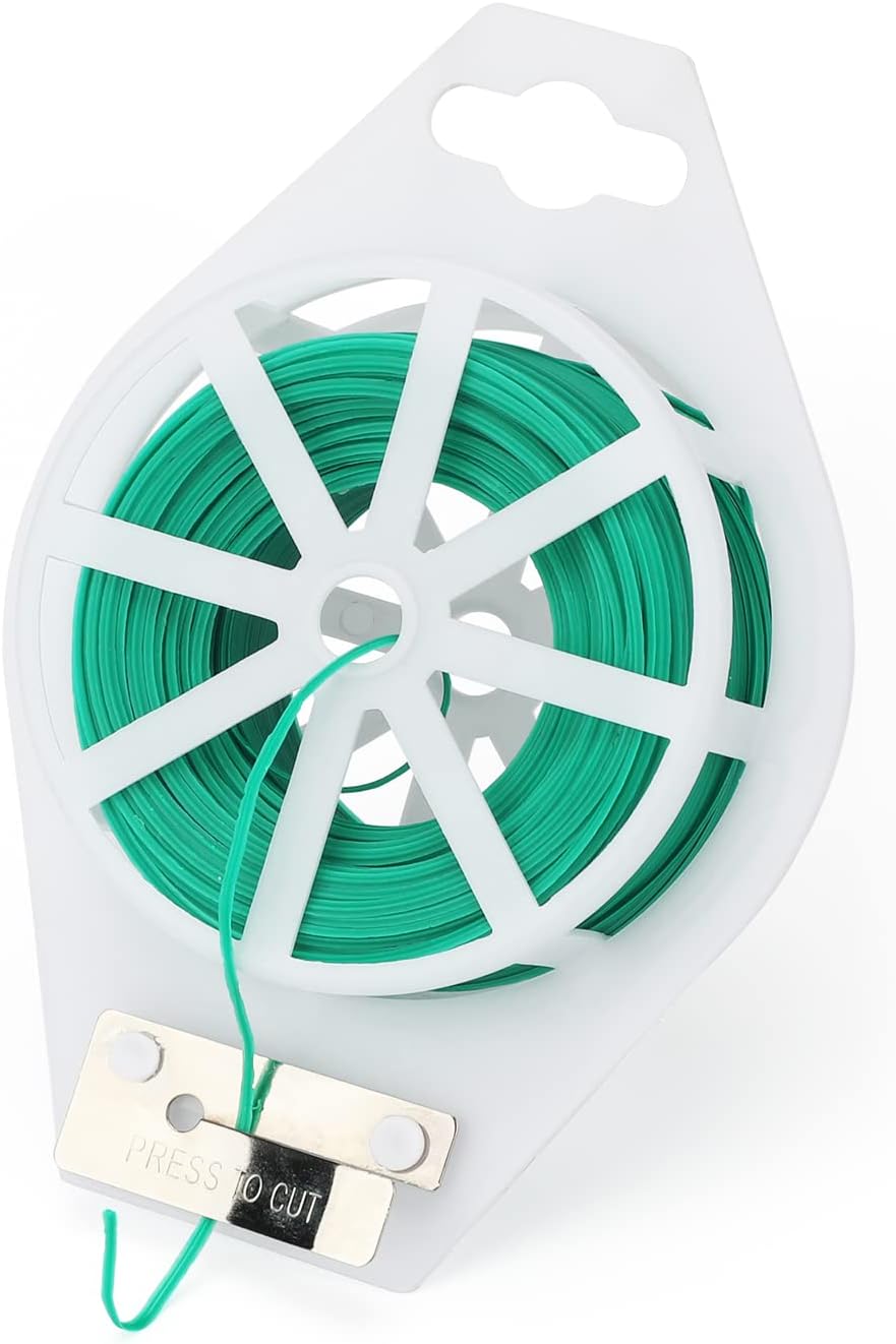 KINGLAKE GARDEN Twist Ties,Plant Ties Garden Ties 328 Feet Green Garden Plant Ties with Trimmer,Plant Twist Ties Garden Ties,Rust Free for Gardening and Office Organization 1 Pack