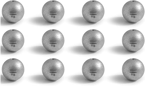 Miniatura 8 de ECOFT Plomos y pesas de pesca sin plomo, plomos de huevo recubiertos, plomos de bala de cañón, tamaños surtidos de 0.35oz-7.05oz en bolsa y pesos de