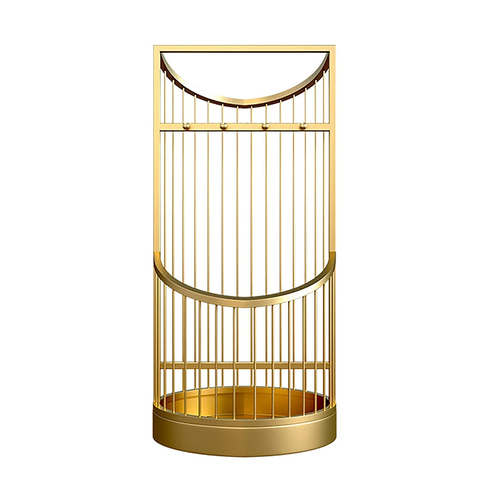 Porte-parapluie en métal doré au design chic antique et finitions haut de gamme pour hall